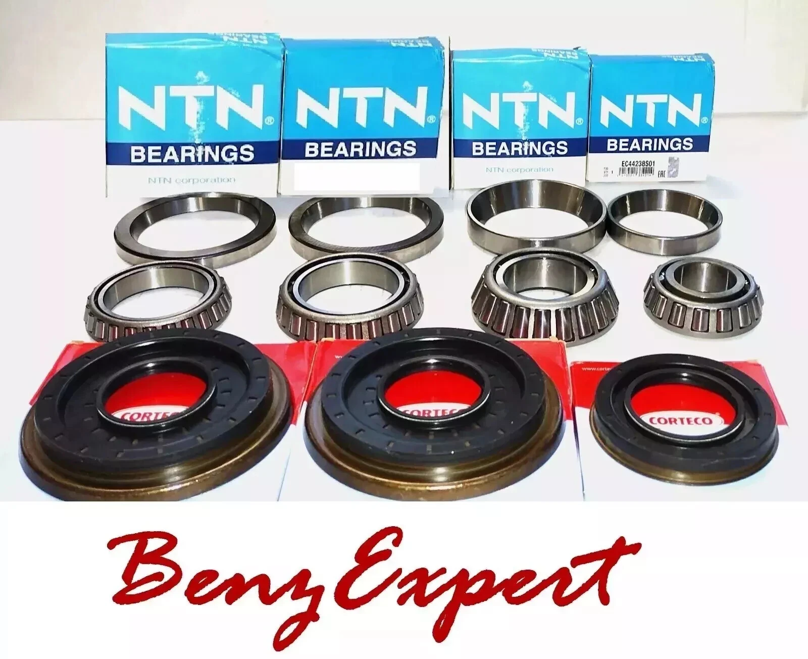 NTN bearings and Corteco seals for Mercedes-Benz rear differential repair