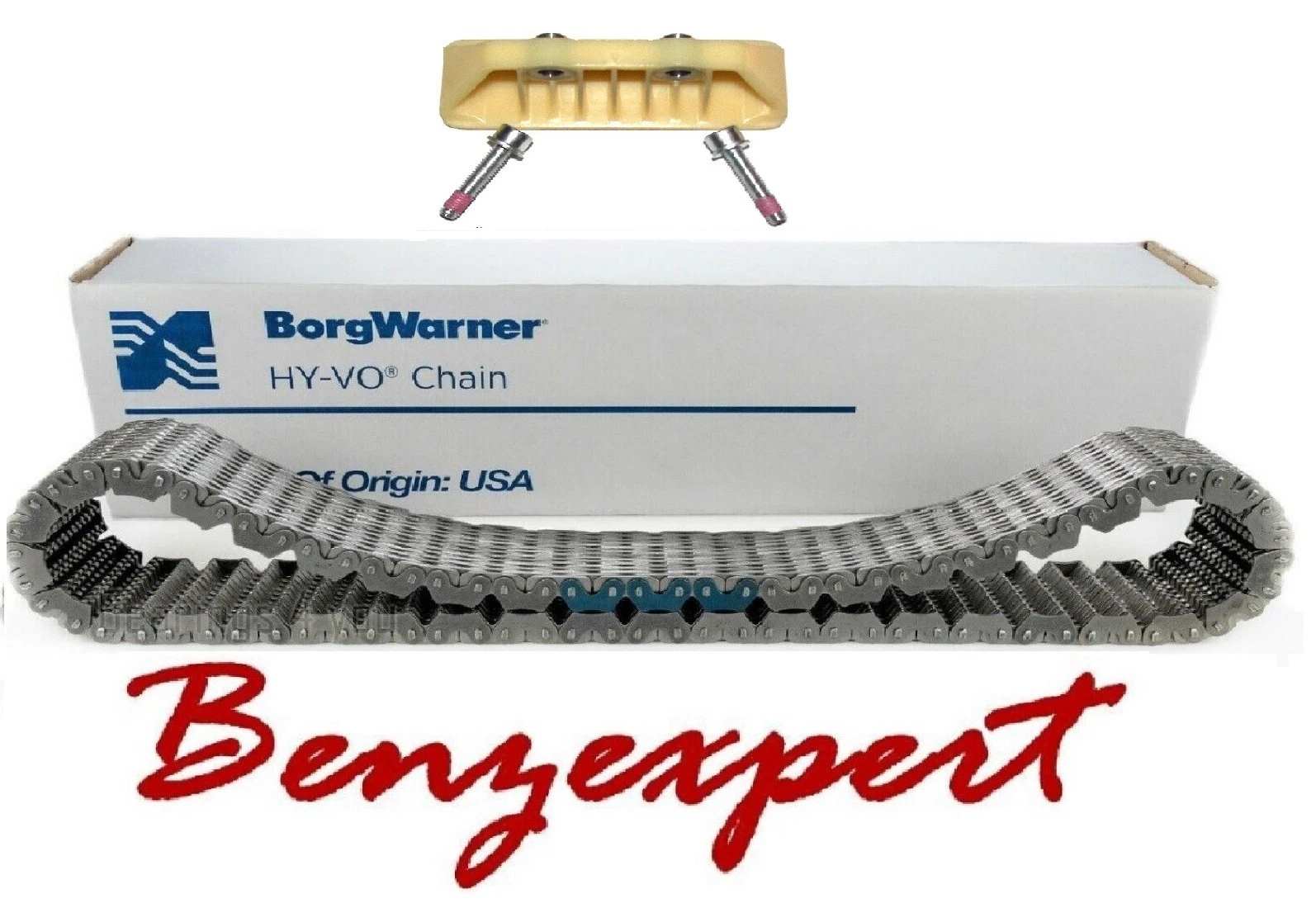 BorgWarner transfer case chain with guide for selected Mercedes-Benz SUVs.